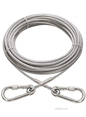 XiaZ Dog Runner Tie Out Cable for Dogs Up to 60 120 250 Pound 10ft 15ft 20ft 25ft 30ft 40ft 50ft 60ft 70ft 100ft 120ft Dog Lead Line for Yard Camping Park Outside