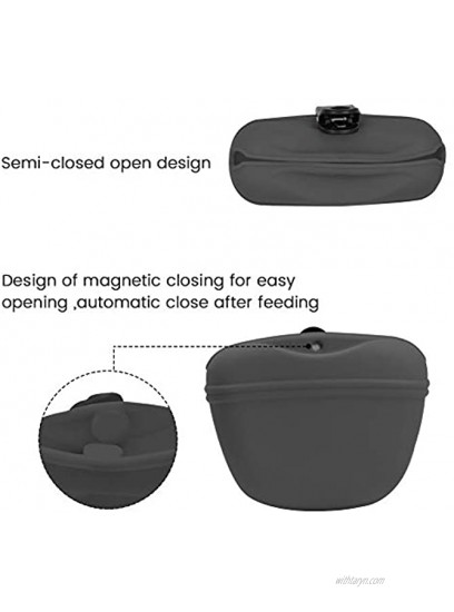 AUDWUD- Silicone Dog Treat Pouch Clip on Portable Training Container Convenient Magnetic Buckle Closing and Waist Clip BPA Free