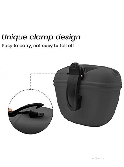 AUDWUD- Silicone Dog Treat Pouch Clip on Portable Training Container Convenient Magnetic Buckle Closing and Waist Clip BPA Free