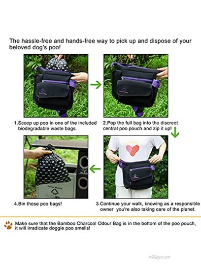 Generic Dog Waste Bag Carrier-Dog Poo Pouch-Dog Training Walking Travel Bag-Neoprene Waterproof,Lightweight,Washable Bag-Multi Use,Hands Free,Messenger,Cross Body and Waist Bag