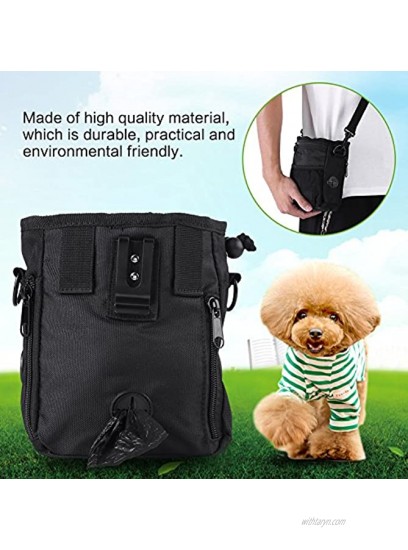 Pet Treat Bag Dog Obedience Training Waist Pouch Pet Reward Pouch Bait Bag Pet Food Snack Small Items Storage Bags with Shoulder Waist Strap and Built-in Poop Bag Dispenser