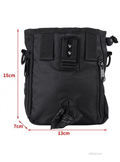 Pet Treat Bag Dog Obedience Training Waist Pouch Pet Reward Pouch Bait Bag Pet Food Snack Small Items Storage Bags with Shoulder Waist Strap and Built-in Poop Bag Dispenser