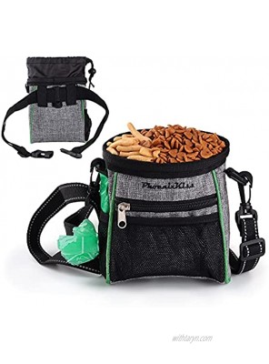 SARHLIO Dog Treat Pouch for Small to Large Dogs Pet Training Bag to Carry Snack Pet Toy Kibble 3 Ways to Wear with Built-in Poop Bag Dispenser for Dog Walking TrainingBPK01D