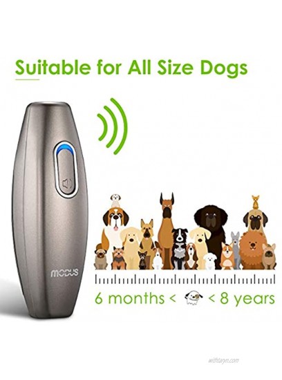 MODUS Bark Control Device Anti Barking Device 2-in-1 Dog Training Tool 16.4 Ft Large Control Range Safe to Use Dog Silencer Dogs Ultrasonic Pet Corrector Dog Whistle