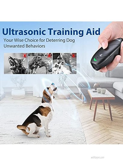 MODUS Dog Barking Control Devices 3 Modes Ultrasonic Dog Training and Anti-Barking Device Rechargeable Dog Barking Deterrent Devices LED Indicator 16.4 ft Range Portable Safe Indoor Outdoor