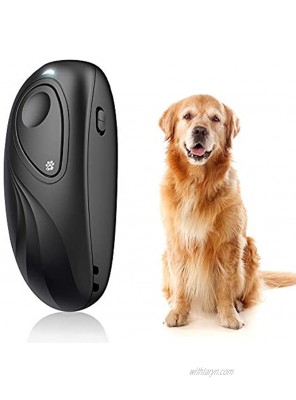 RICHDOG Ultrasonic Dog Bark Deterrent Anti Barking Device Dog Barking Deterrent Devices with 2 Frequency Stop Barking Range 16.4 Ft Bark Begone Pet Gentle Safe to Use Indoor & Outdoor