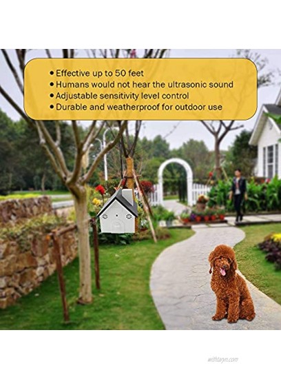 TLOG Anti Barking Device New Bark Box Outdoor Stop Bark Control Device with Adjustable Ultrasonic Level Control Sonic Bark Deterrents Pet Trainer Up to 50 Ft. Range Safe for Small Medium Large Dogs