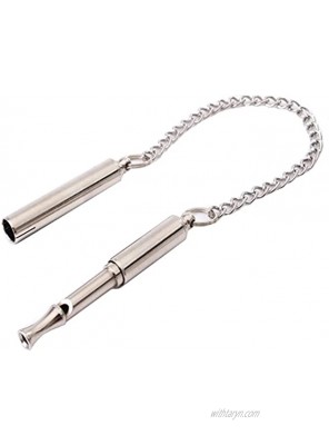 Budd Pet Supplies Dog Training Whistle Professional Doggie Ultrasonic Whistle Stainless Steel Calling Whistle to Stop Barking Silver