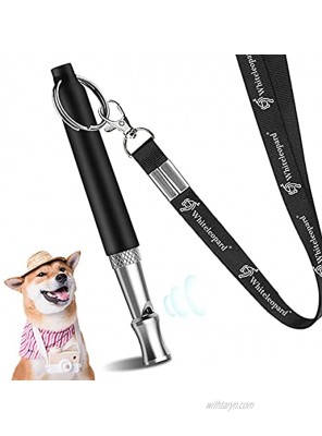 Dog Whistle with Free Lanyard Adjustable Frequencies Ultrasonic Stainless Steel Effective Way of Training Dog Whistles to Stop Barking Black