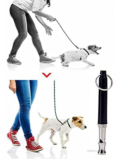 Gudvoice Dog Whistle Adjustable Frequency Professional Ultrasonic Stainless Steel Dog Whistle Dogs Stop Barking Recall Training Convenient Free Black String 2PCS