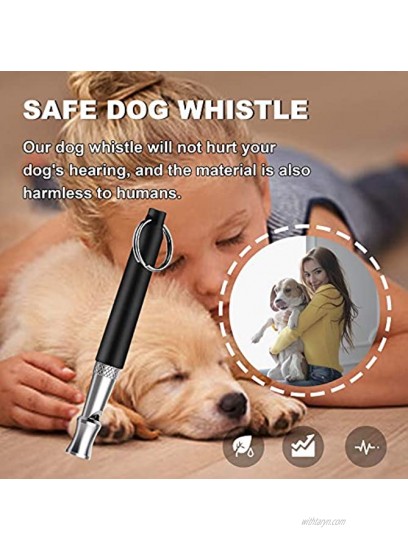 Howan Dog Training Whistle to Stop Barking Professional Dogs Whistles- Trasonic Silent Dog Whistle Adjustable Frequencies Dog Whistle for Recall Training Include Free Black Strap Lanyard Black