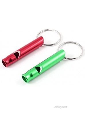 uxcell 2 Piece Split Keying Pet Doggie Sounding Training Whistle Green Red