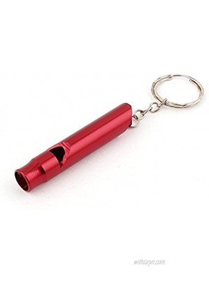 uxcell Training Survival Pet Obedience Gift Mini Whistle Keyring Keychain Red