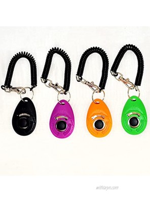 Cyclpet 14 Multi-Colorful Dog Clicker Large Medium Small Dogs Training Clicker with Wrist Strap.