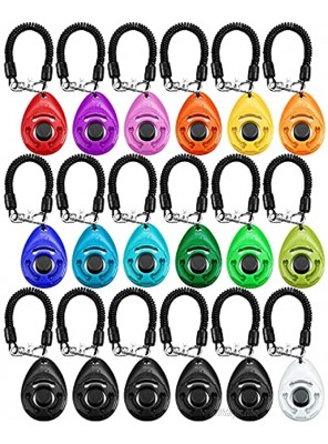 Frienda 18 Pieces Dog Training Clicker Pet Training Clickers with Wrist Strap for Dogs Cats Puppy Birds Horses Practical Design Suitable Size and Sound