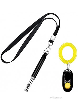 Joytale Dog Whistle and Dog Clicker Set Adjustable Pitch Dog Whistles to Stop Barking and Training Clickers with Wrist Strap Training Tools for Dog Recall Behavioral Training