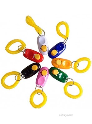 SunGrow 7 Dog Clickers with Wrist Bands Colorful & Practical Set of Simple Convenient & Effective Training Tools for Puppy or Cat Humanized Scientific Professional Design Perfect Size & Sound