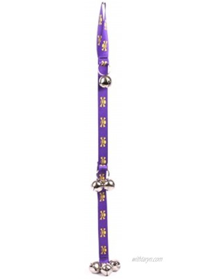 Yellow Dog Design 26" Long 1" Wide with 6 Bells Purple Gold Skulls Ding Dog Bells Potty Training System