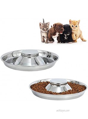 BobbyPet Stainless Steel Puppy Kitten Dish Whelping Weaning Dishes Feeder 11.8inch 2 Pack