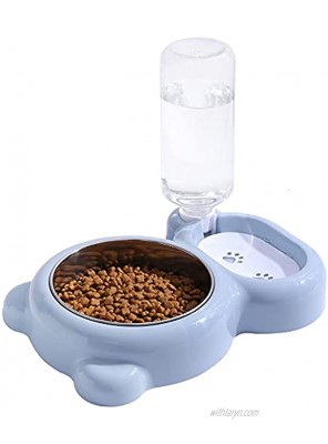Gravity Dog Cat Food Bowls Pet Water and Food Bowl Set with Automatic Water Dispenser Bottle Detachable Stainless Steel Bowl No-Spill for Cat and Small Dog