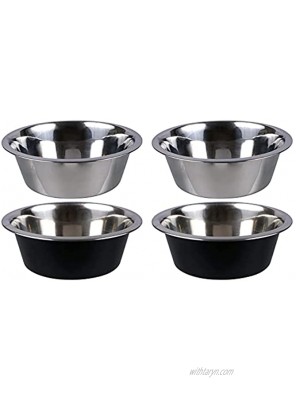 Greenbrier Kennel Club Set of 4 Stainless Steel Metal Dog Bowls Each Bowl is 52.4 OUNCES 1.6 QUARTS 8 Diameter x 2.5 Deep