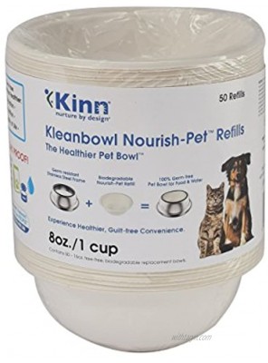 Kinn Kleanbowl Nourish Pet Refill Food & Water Bowls for Dogs & Cats 8 ounce 1 cup