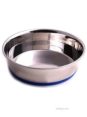 Max and Neo Heavyweight Non-Skid Rubber Bottom Stainless Steel Dog Bowl