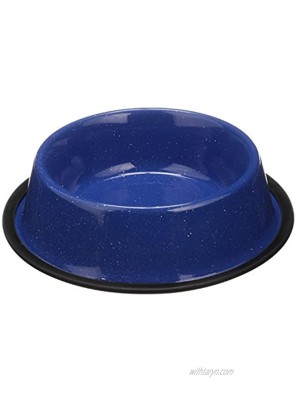 Neater Pet Brands Outdoor Camping Style Pet Bowl Enamelware Granite Colors No-Tip Non-Skid Water or Food Bowl for Cats & Dogs Blue Red & Black