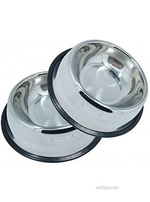 Whippy Stainless Steel Dog Bowls for Small,Medium and Large Pets Water and Food Container Set of 2