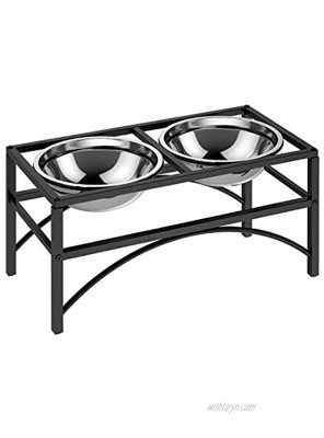 Dog Bowls Elevated 12.2 Stainless Steel Raised Dog Food Water Bowls for Small Dogs Pet Dog Feeder with Stand