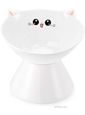 LOLLIMEOW Ceramic Raised Cat Bowls Elevated Food or Water Bowls Stress Free Backflow Prevention Dishwasher and Microwave Safe Lead & Cadmium Free