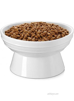 Y YHY Dog Bowl,Elevated Dog Food Bowls,Raised Dog Water Bowls,30 Ounce Ceramic Pet Bowl for Medium Dogs and Adult Cats,Anti-Vomiting,Protection Cervical Spine,Microwave Dishwasher Safe,White