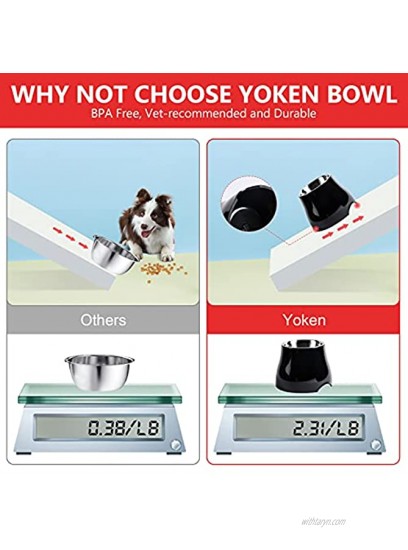 yoken Sturdy Elevated Dog Bowls [Prevention of Vertebrae Disease] [2X Non-Slip] Dog Food Bowls with Stainless Steel Bowl High Capacity Dog Water Bowl Colorful Raised Dog Bowl for MediumSmall Dogs