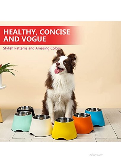 yoken Sturdy Elevated Dog Bowls [Prevention of Vertebrae Disease] [2X Non-Slip] Dog Food Bowls with Stainless Steel Bowl High Capacity Dog Water Bowl Colorful Raised Dog Bowl for MediumSmall Dogs