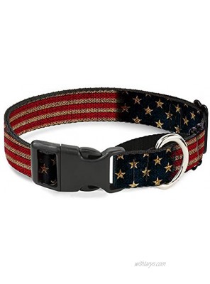 Buckle-Down Vintage US Flag Stretch Martingale Dog Collar