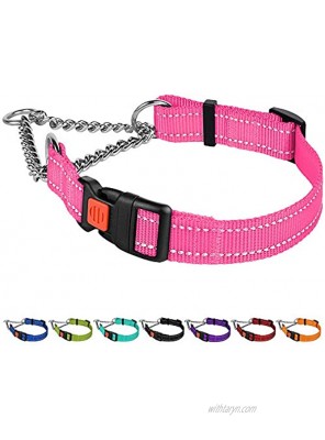 CollarDirect Reflective Dog Collar Martingale Collars Side Release Buckle Chain Training Adjustable Pet Choke Collars