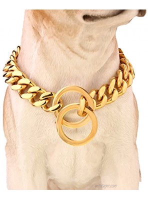 FANS JEWELRY Dogs Plated Gold Stainless Steel Cuban Curb Link Chain Necklace 12-36