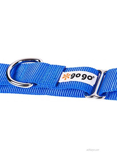 GoGo Pet Products GoGo 1-Inch Martingale Dog Collar Large Blue