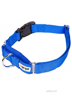 GoGo Pet Products GoGo 1-Inch Martingale Dog Collar Large Blue