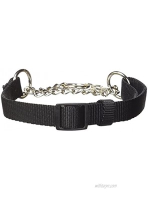 Hamilton Adjustable Combo Choke Dog Collar Black Small 5 8 x 12-18