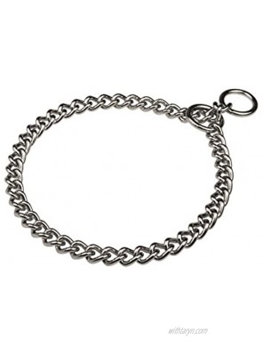 Herm Sprenger Chrome Plated Short Link Chain Collar with Round Chain 4 mm x 26 inches