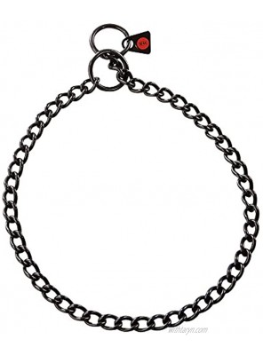Herm Sprenger Collar round links size 17.7"45cm wire gauge 0.10"2.5 MM STAINLESS STEEL BLACK