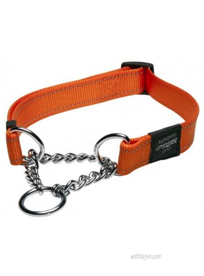 Rogz Utility Extra Large 1-Inch Reflective Lumberjack Obedience Half-Check Dog Collar
