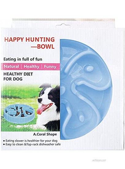FYIN-HONG Dog Bowl Slow Feeder Slow Feeder Cat Bowl Flower Shape Non Slip Puzzle Bowl Anti-Gulping Puzzle Feeder Bloat Stop to Slow Down Eating Healthy Design Bowl for All Breeds of Dogs Blue