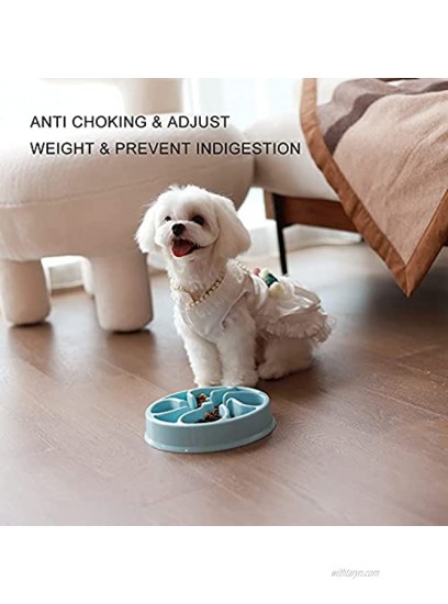 FYIN-HONG Dog Bowl Slow Feeder Slow Feeder Cat Bowl Flower Shape Non Slip Puzzle Bowl Anti-Gulping Puzzle Feeder Bloat Stop to Slow Down Eating Healthy Design Bowl for All Breeds of Dogs Blue