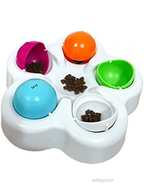 Interactive Dog Puppy IQ Treat Ball Slow Feeder Bowl Nontoxic Dog Food Dispenser Fun IQ Training Educational Game Slow Feed Bowl Food Dispensing Plate Dish Puzzle Toys for Small Medium Large Dogs Cats