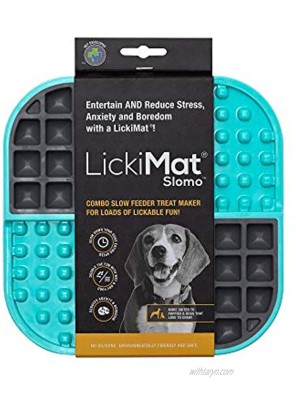 Lickimat Slomo Dog Slow Feeders for Boredom and Anxiety Reduction; Perfect for Food Treats Yogurt or Peanut Butter. [Fun Alternative to a Slow Feed Dog Bowl] Available in a Variety of Colors