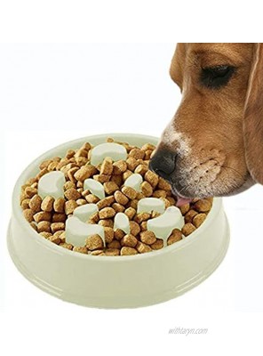 Meric Slow Dog Feed Bowl Pastel Green Color Promotes Interactive Slow Eating Non-Slip Design Controls Hunger 1-Piece