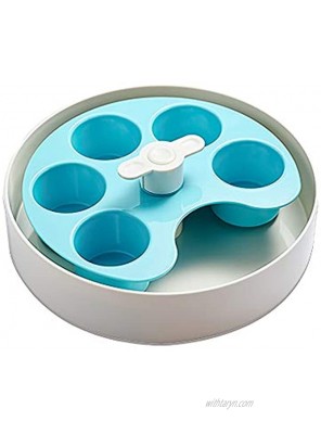 PetDreamHouse Spin Interactive Slow Feed Pet Bowl for Dogs Fun Feeder Puzzle Skill Level: Medium One Size Palette Blue PDHF103