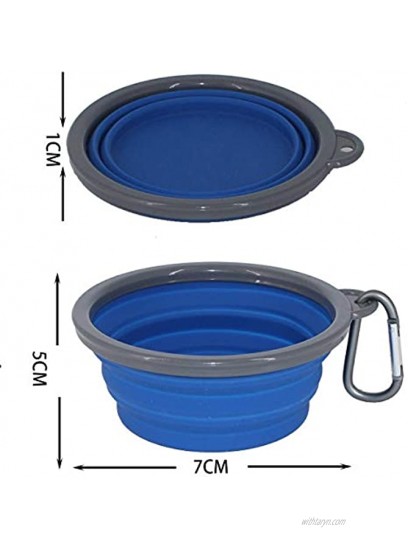 2 Pack,12 oz Collapsible Silicone Dog Bowls Foldable Travel Dog Feeder with Plastic Rim and D-Ring Portable Basic Dog Bowl,Foldable Feeding Watering pet Supplies